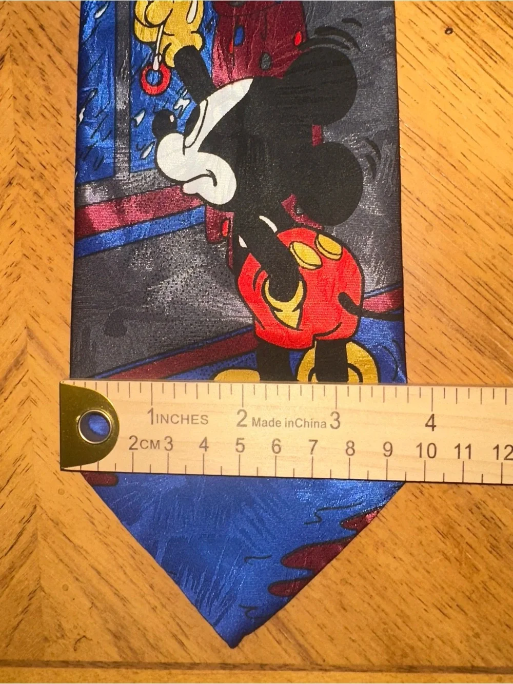 Vintage Mickey Mouse Unlimited Men's Neck Tie Rainy Day Window Disney 90s